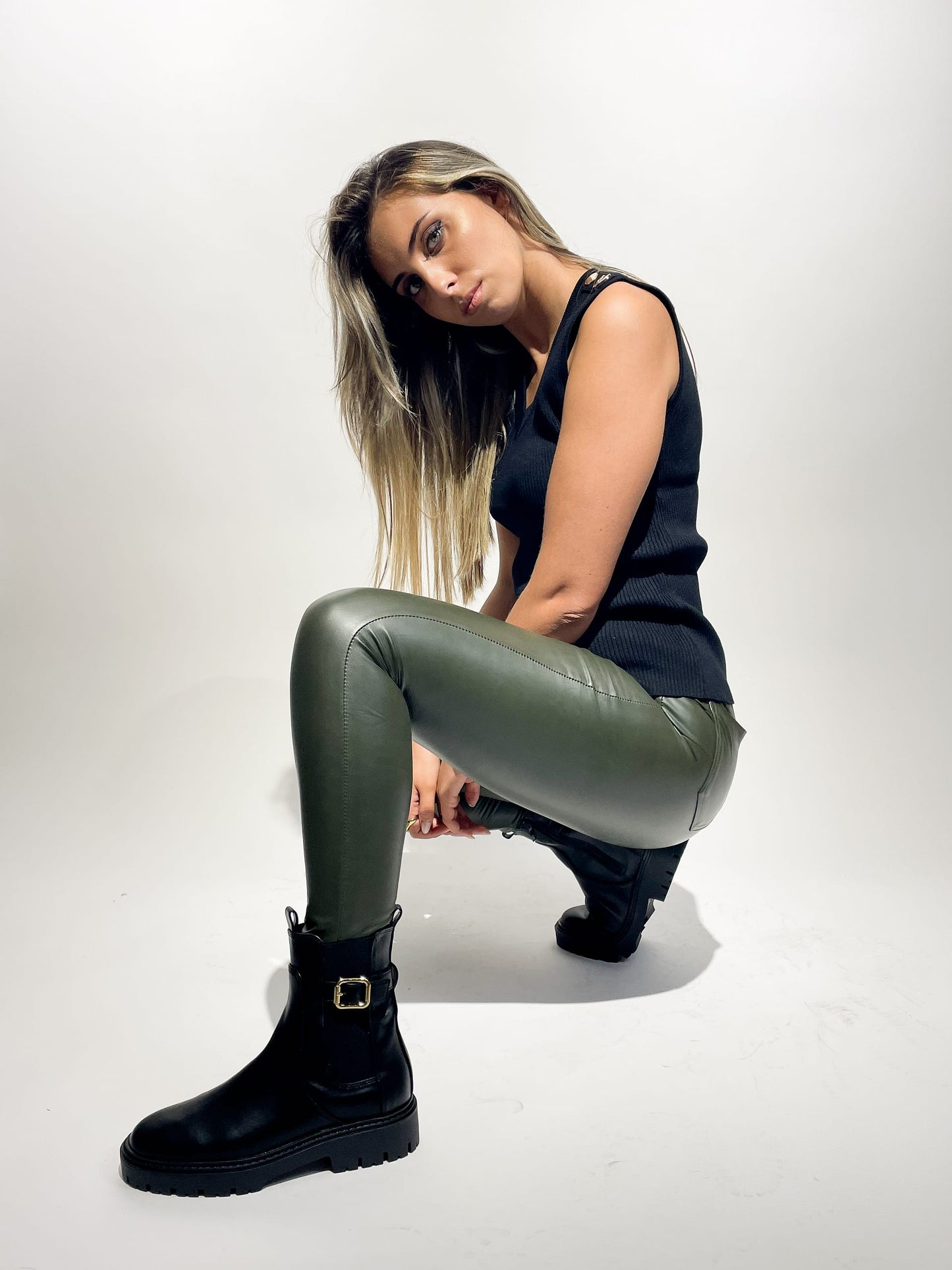 leggins eco-pele cardadas verdes